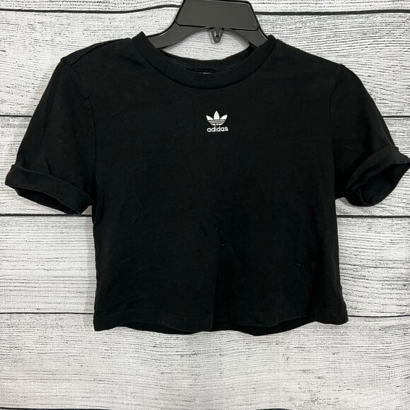 Adidas Black Crop Top Tee, Size S - Picture 1 of 2